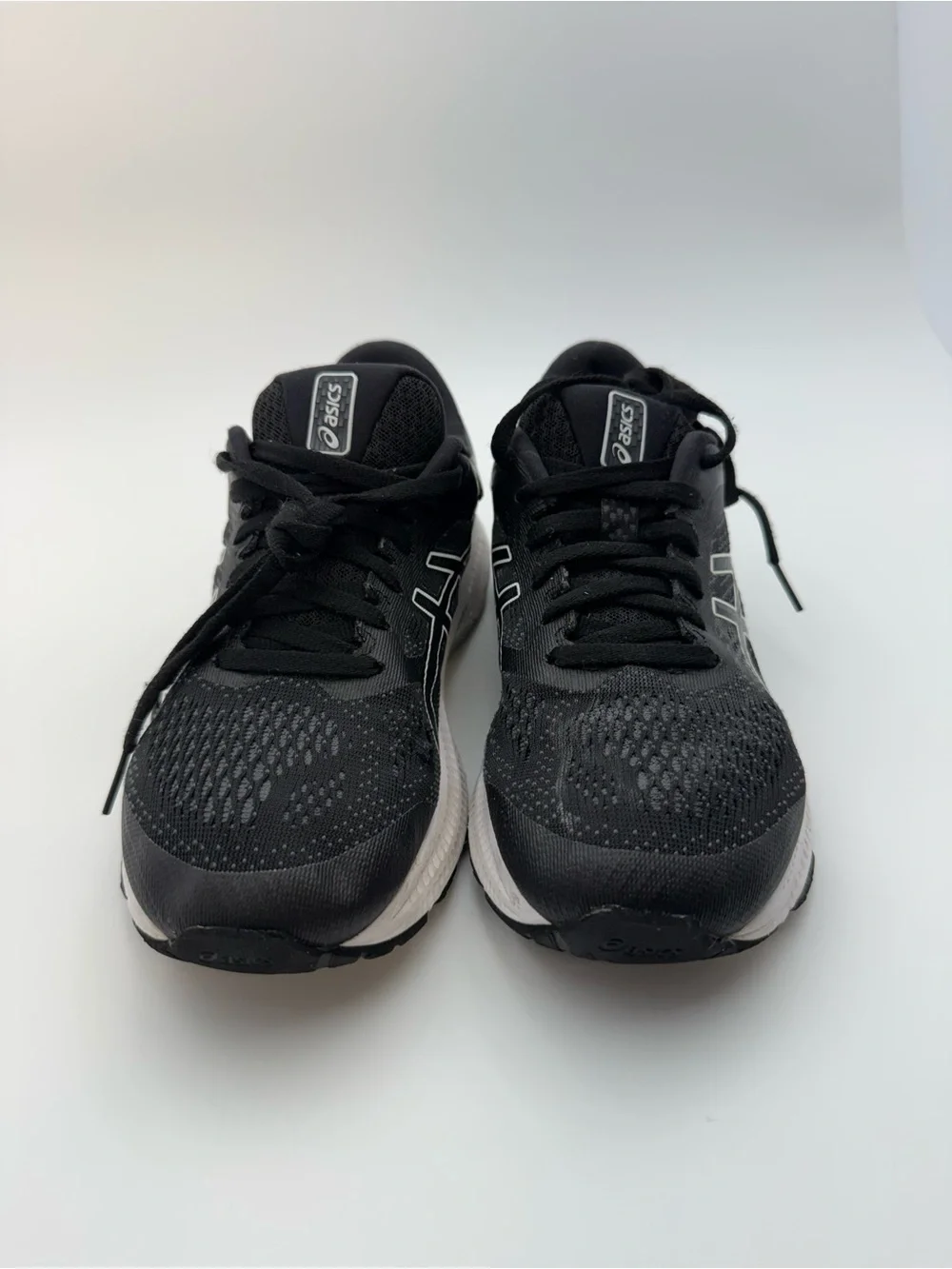 ASICS Women's Black Athletic Running Shoes with White Accents